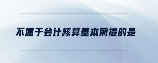 不屬于會計(jì)核算基本前提的是