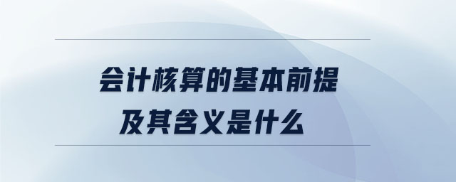 會(huì)計(jì)核算的基本前提及其含義是什么