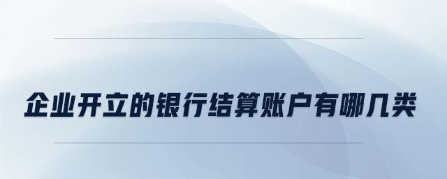 企業(yè)開立的銀行結(jié)算賬戶有哪幾類