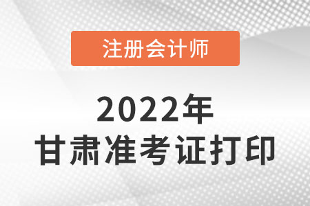 甘肅省金昌22年注冊(cè)會(huì)計(jì)師準(zhǔn)考證打印入口網(wǎng)址