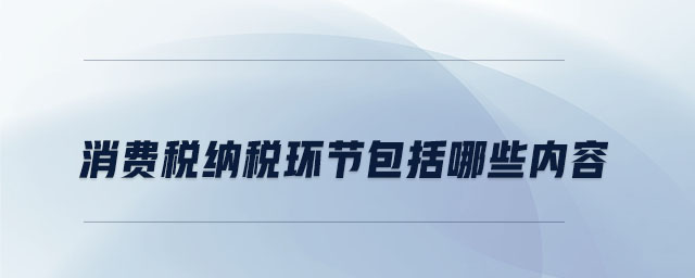 消費(fèi)稅納稅環(huán)節(jié)包括哪些內(nèi)容