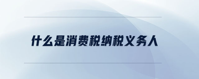 什么是消費稅納稅義務(wù)人