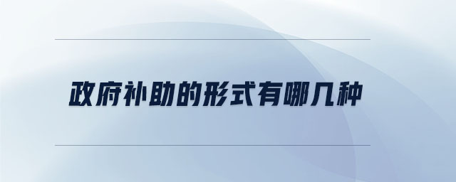 政府補助的形式有哪幾種