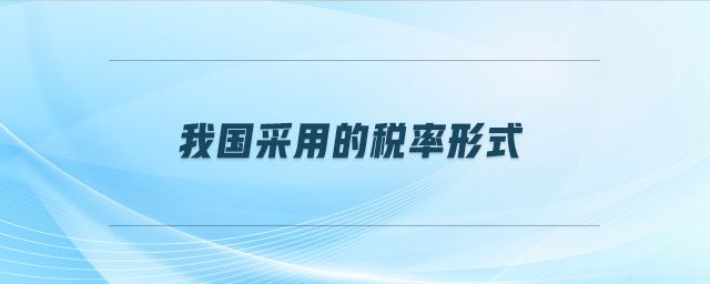 我國(guó)采用的稅率形式