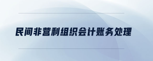 民間非營(yíng)利組織會(huì)計(jì)賬務(wù)處理