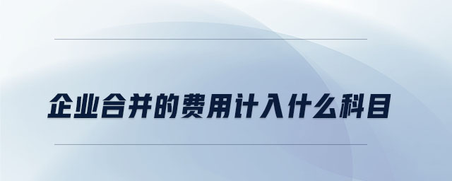 企業(yè)合并的費用計入什么科目