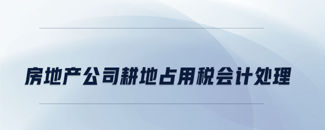房地產公司耕地占用稅會計處理