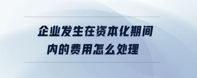 企業(yè)發(fā)生在資本化期間內(nèi)的費(fèi)用怎么處理