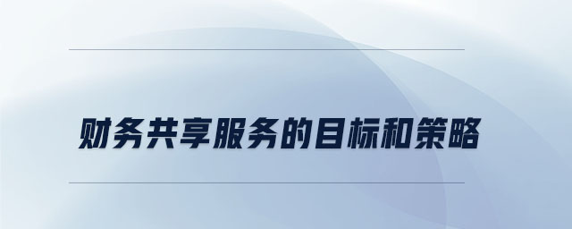 財務(wù)共享服務(wù)的目標(biāo)和策略