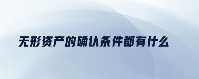 無(wú)形資產(chǎn)的確認(rèn)條件都有什么