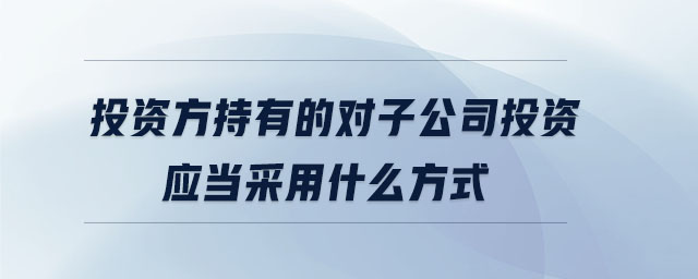 投資方持有的對子公司投資應當采用什么方式