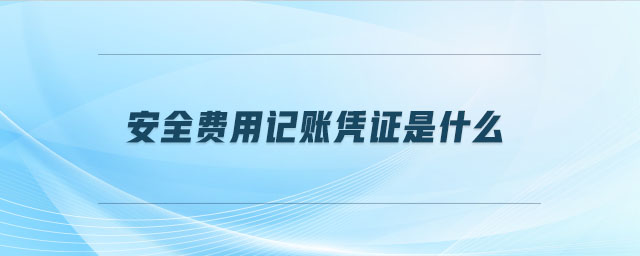 安全費(fèi)用記賬憑證是什么
