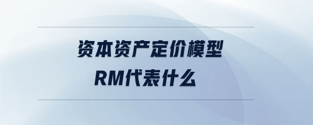 資本資產定價模型rm代表什么