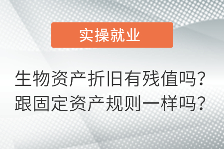 生物資產(chǎn)折舊有殘值嗎？跟固定資產(chǎn)規(guī)則一樣嗎？