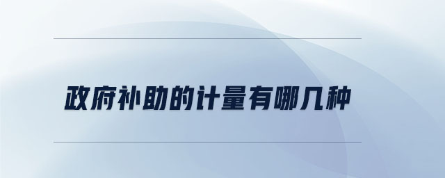 政府補(bǔ)助的計量有哪幾種