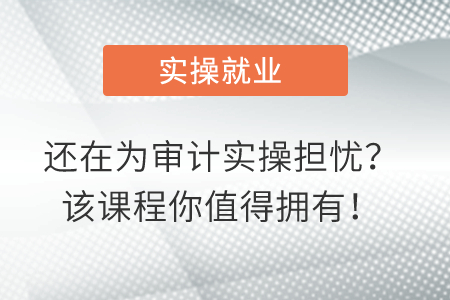 還在為審計(jì)實(shí)操擔(dān)憂？該課程你值得擁有！