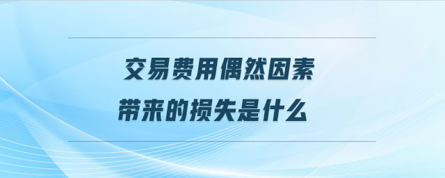 交易費(fèi)用偶然因素帶來的損失是什么