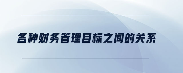 各種財務(wù)管理目標之間的關(guān)系