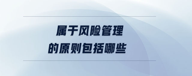 屬于風(fēng)險管理的原則包括哪些