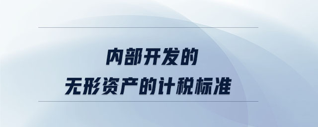 內(nèi)部開發(fā)的無形資產(chǎn)的計稅標(biāo)準(zhǔn)