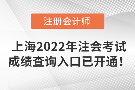 上海2022年注冊會計(jì)師考試成績查詢?nèi)肟谝验_通！