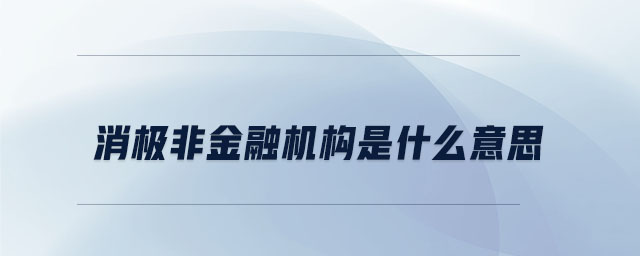 消極非金融機(jī)構(gòu)是什么意思
