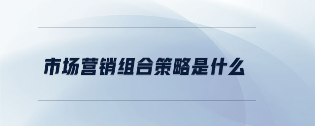 市場(chǎng)營(yíng)銷組合策略是什么