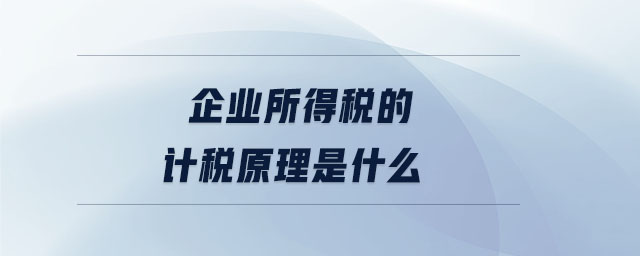 企業(yè)所得稅的計稅原理是什么
