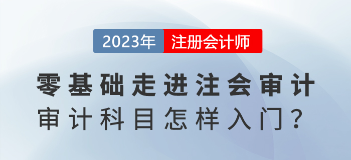 零基礎(chǔ)走進(jìn)注會(huì)審計(jì)！《審計(jì)》科目怎樣入門？