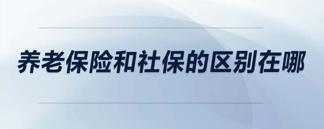 養(yǎng)老保險(xiǎn)和社保的區(qū)別在哪