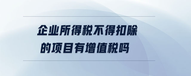 企業(yè)所得稅不得扣除的項(xiàng)目有增值稅嗎