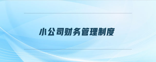 小公司財(cái)務(wù)管理制度