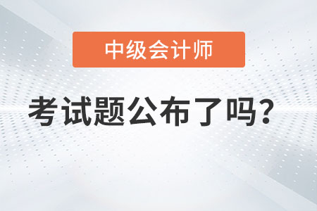 上海中級會計延考的考試題公布了嗎？
