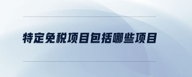特定免稅項(xiàng)目包括哪些項(xiàng)目