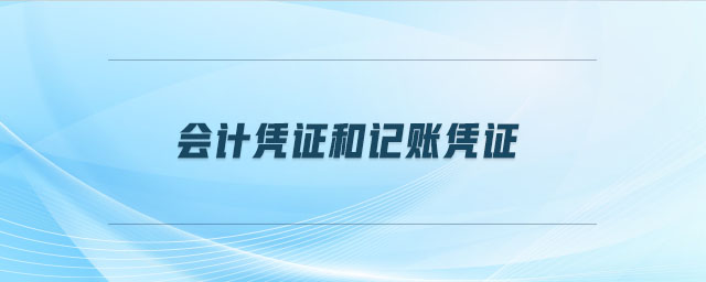 會計(jì)憑證和記賬憑證