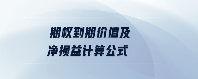 期權(quán)到期價值及凈損益計算公式