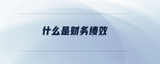 什么是財務(wù)績效