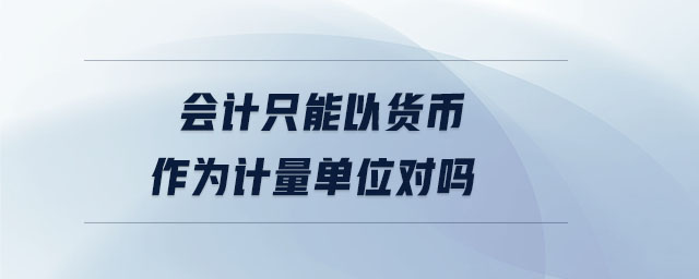 會計只能以貨幣作為計量單位對嗎