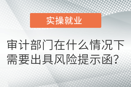 審計部門在什么情況下需要出具風險提示函？