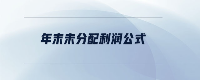 年末未分配利潤(rùn)公式