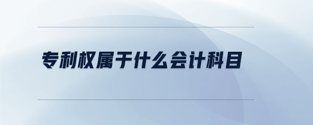 專利權(quán)屬于什么會計(jì)科目
