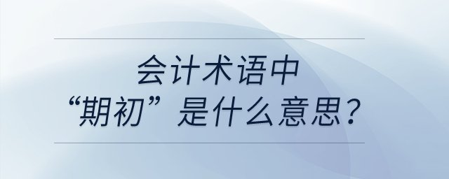 會計術(shù)語中“期初”是什么意思？