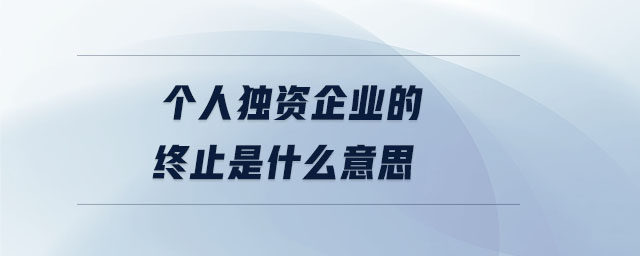 個人獨資企業(yè)的終止是什么意思