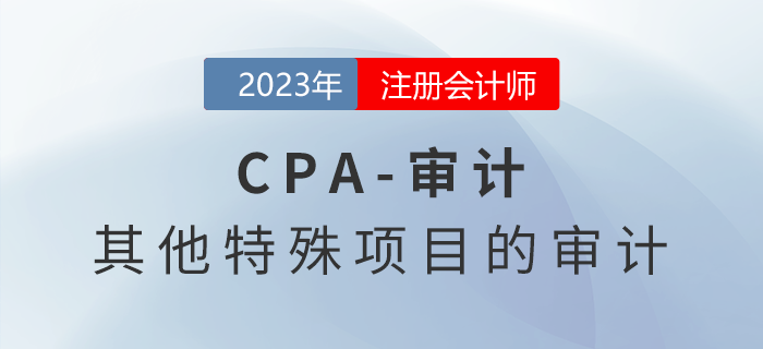 注會審計預(yù)習(xí)章節(jié)速覽：第十七章其他特殊項目的審計