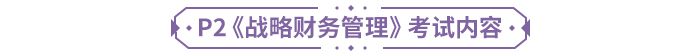 P2《戰(zhàn)略財(cái)務(wù)管理》考試內(nèi)容