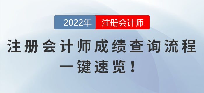 2022年注冊(cè)會(huì)計(jì)師成績(jī)查詢流程，一鍵速覽！