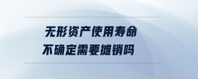 無(wú)形資產(chǎn)使用壽命不確定需要攤銷(xiāo)嗎