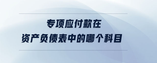 專項(xiàng)應(yīng)付款在資產(chǎn)負(fù)債表中的哪個(gè)科目