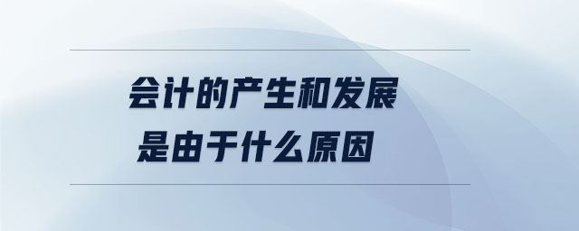 會(huì)計(jì)的產(chǎn)生和發(fā)展是由于什么原因