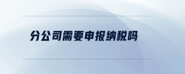 分公司需要申報(bào)納稅嗎